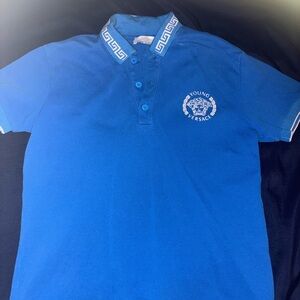 Versace Kids Polo Shirt in Vibrant Blue